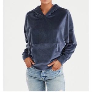 American Eagle Hoodie Velour Sweatshirt